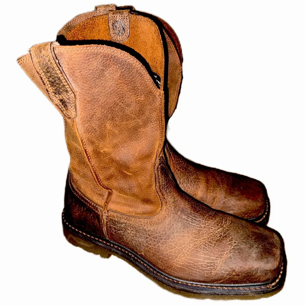 Ariat 12D Rambler Western Cowboy Work Boots Tread Earth Brown Steel Toe EUC Best - Picture 11 of 11